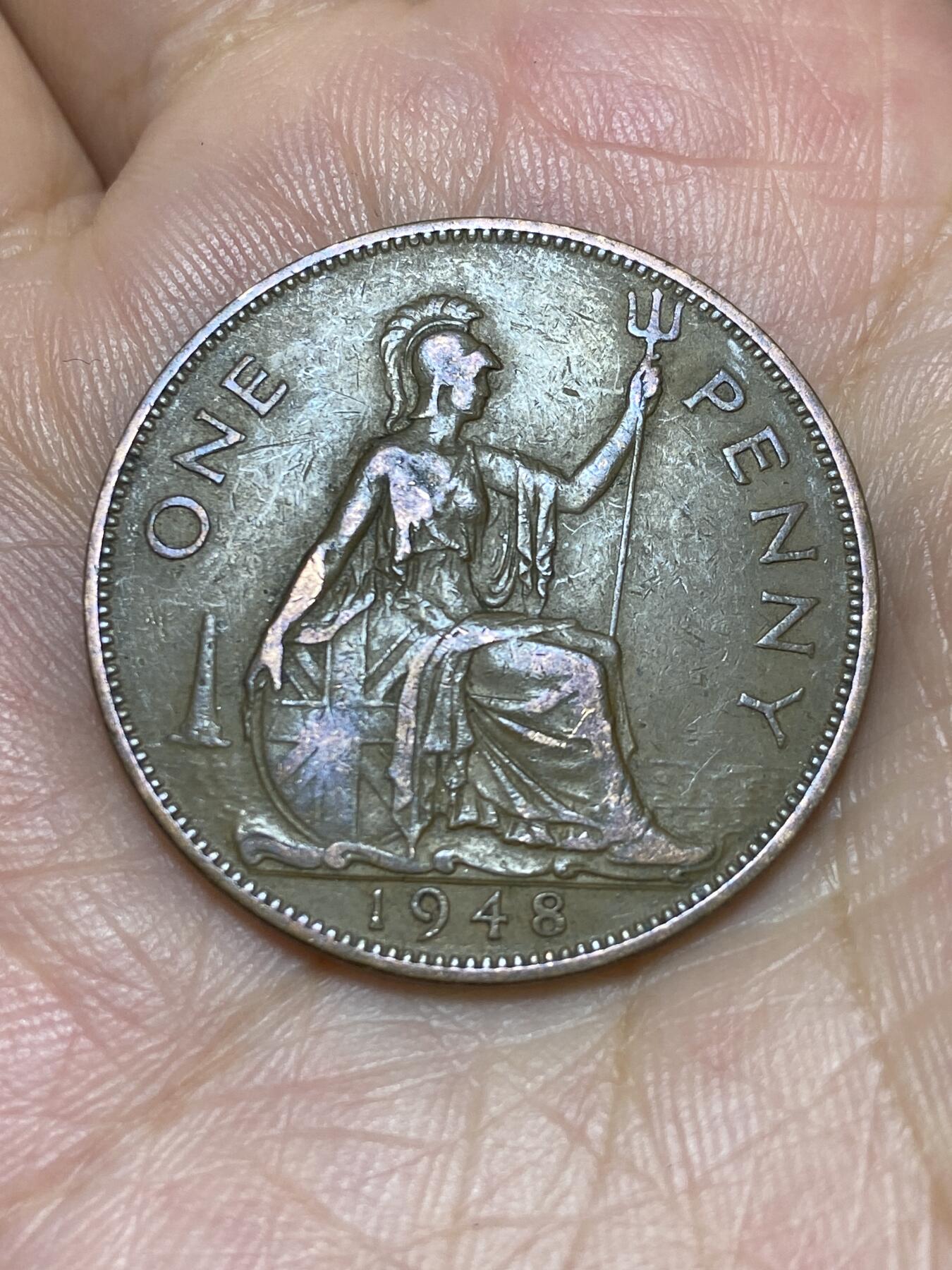 2025年第六十七场(总第九十三场）外国好品散币(免佣金) 英国🇬🇧1948年1便士(乔治六世第一版，印度皇帝加字版，关门年)