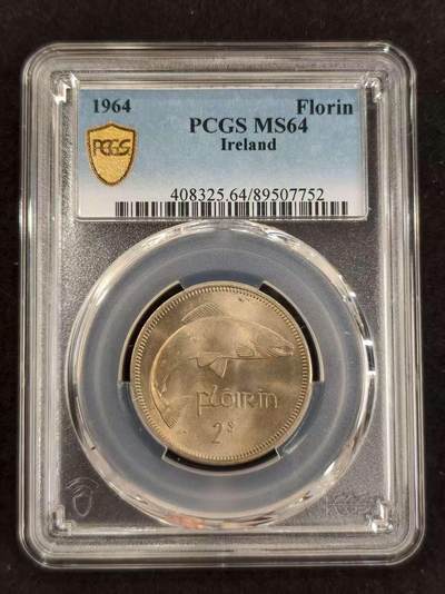G&W世界散币，银币处理专场（第24场） - PCGS-MS64  爱尔兰1964年2先令