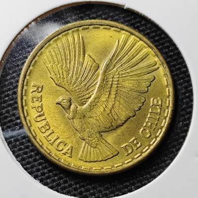 KK钱币收藏小铺 第308期 2月预留时间 周末发货 - 1970 智利5分飞鹰铜币 好品
