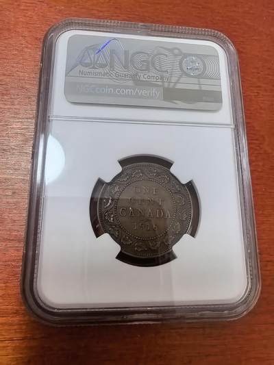长老汇蛇年精选第二十三场拍卖 1916 加拿大乔治五世1分铜币，NGC AU55BN