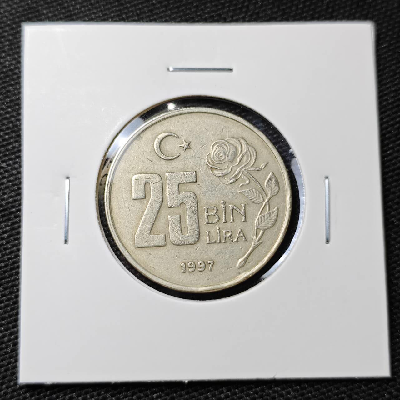 KK钱币收藏小铺 第308期 2月预留时间 周末发货 1997土耳其 25B1N里拉