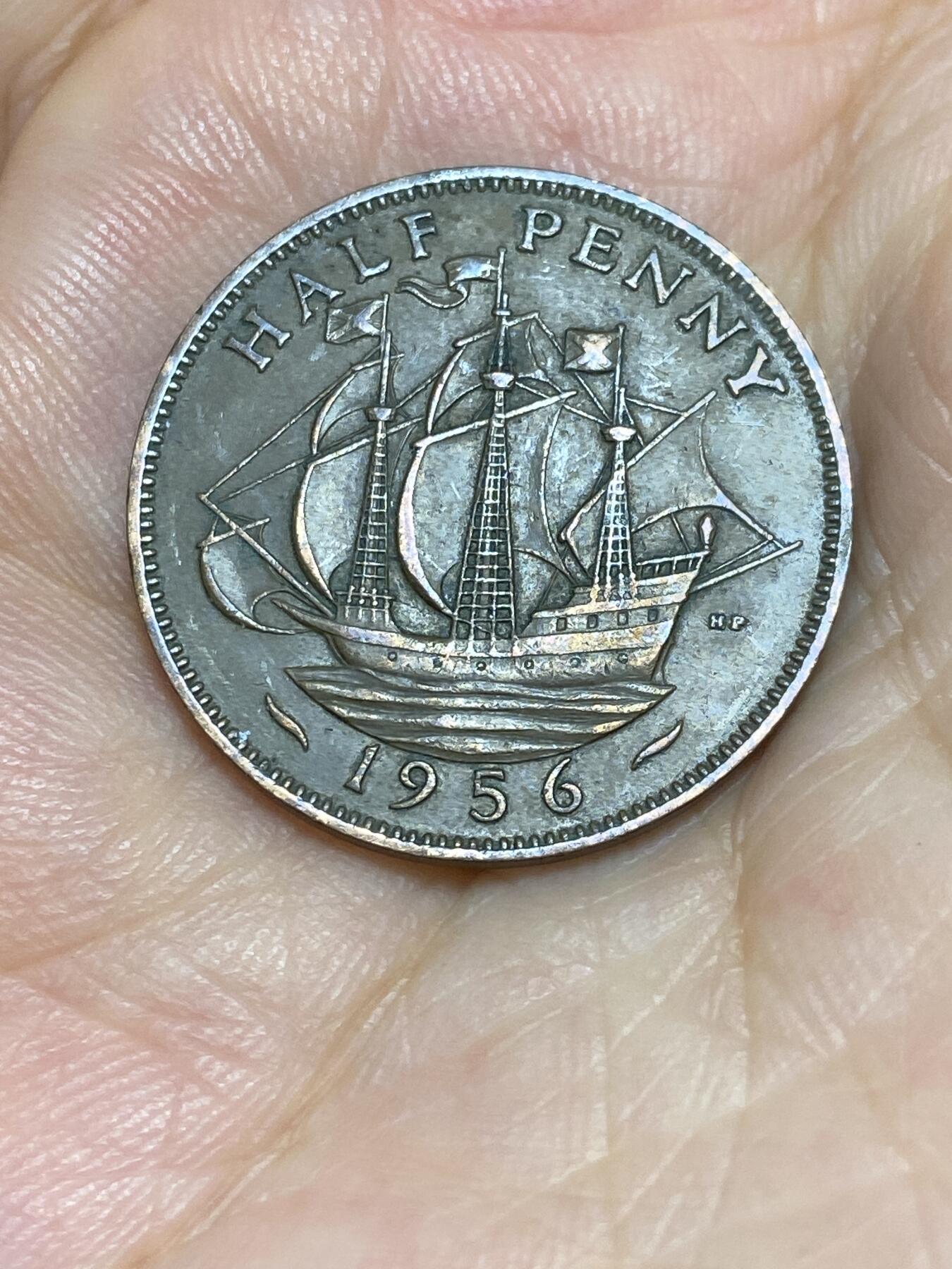 2025年第六十七场(总第九十三场）外国好品散币(免佣金) 英国🇬🇧1956年半便士(伊丽莎白二世青年桂冠)