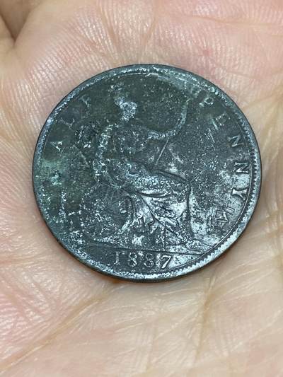 2025年第六十七场(总第九十三场）外国好品散币(免佣金) - 少见–英国🇬🇧1887年半便士(维多利亚女王中年，第三版)