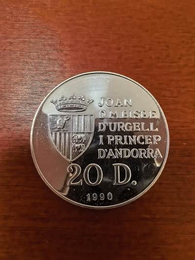 长老汇蛇年精选第二十三场拍卖 1990安道尔巴塞罗那奥运会马术20第纳尔精制银币，16克925银