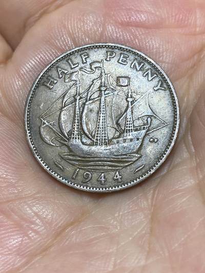 2025年第六十八场(总第九十四场）外国好品散币(免佣金) - 英国🇬🇧1944年半便士(乔治六世第一版，印度皇帝加字版)