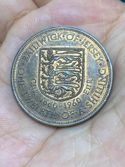 2025年第六十七场(总第九十三场）外国好品散币(免佣金) - 泽西岛🇯🇪1960年1/12先令(伊丽莎白二世青年带冠，)
