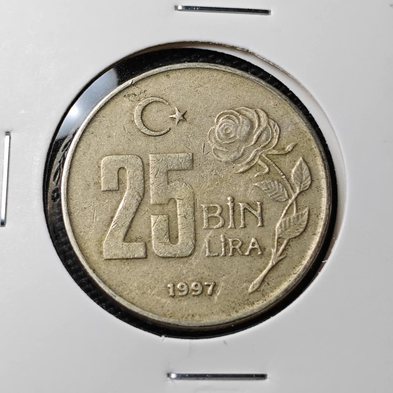KK钱币收藏小铺 第308期 2月预留时间 周末发货 1997 土耳其25BiN里拉