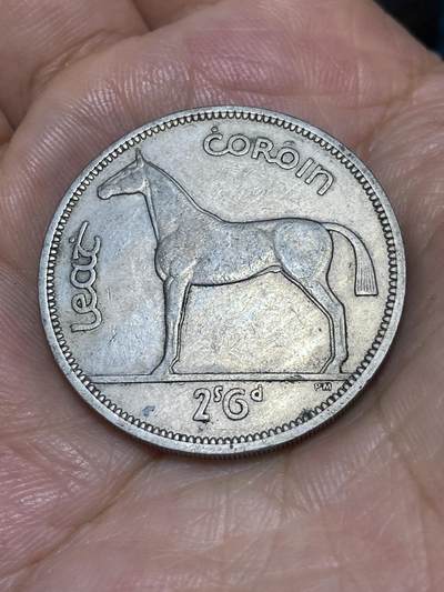 2025年第六十八场(总第九十四场）外国好品散币(免佣金) - 爱尔兰🇮🇪1959年半克朗(等值2.5先令，共和国时期第一套第二版，铜镍材质)