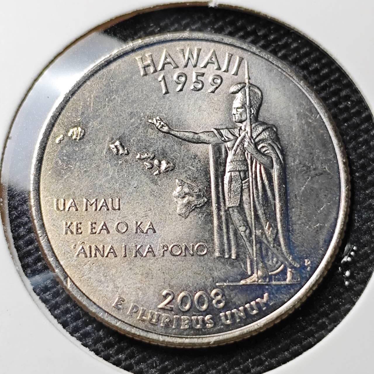 KK钱币收藏小铺 第308期 2月预留时间 周末发货 2008美国25分 纪念币 好品