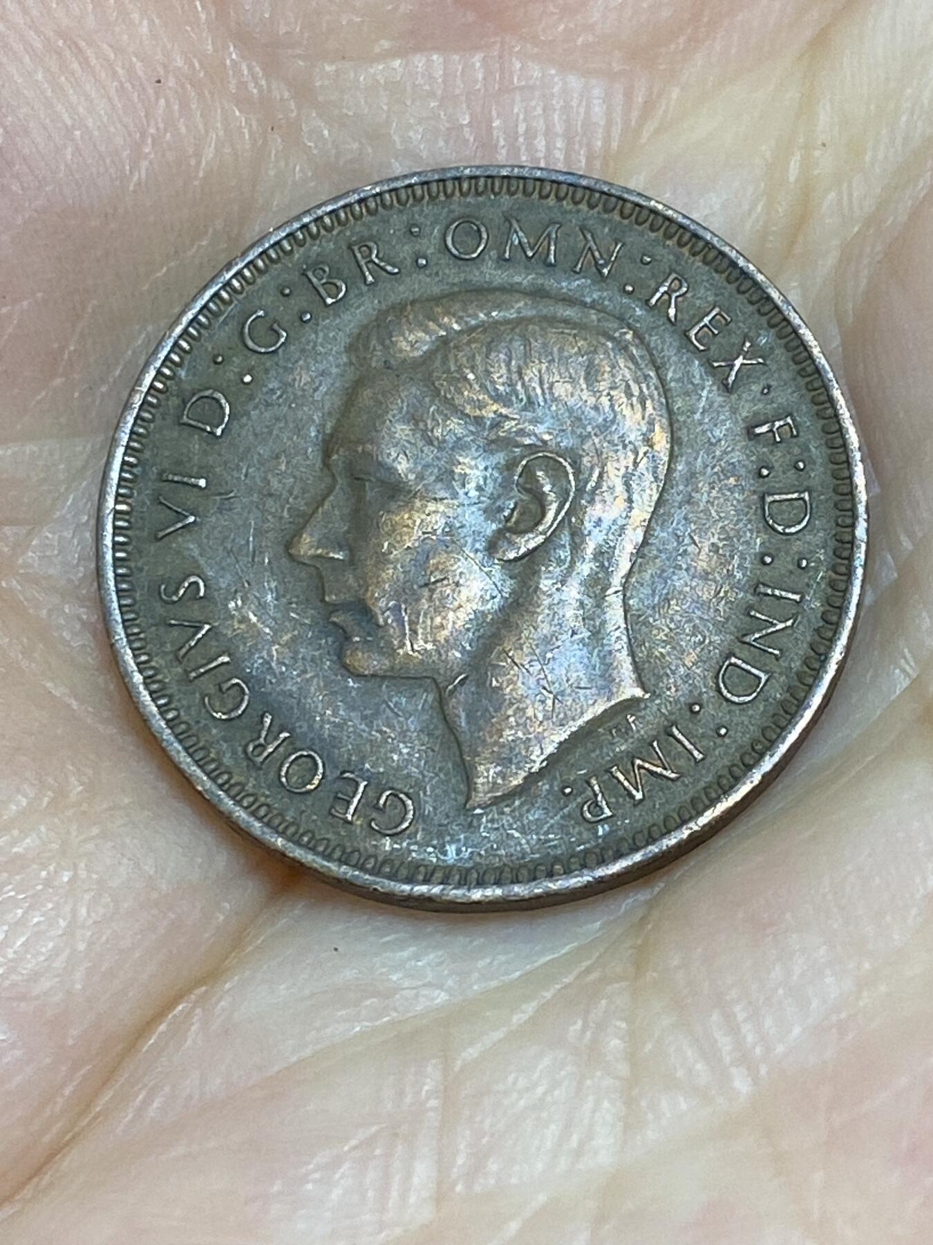 2025年第六十七场(总第九十三场）外国好品散币(免佣金) 英国🇬🇧1943年1法新(乔治六世第一版，印度皇帝加字版)