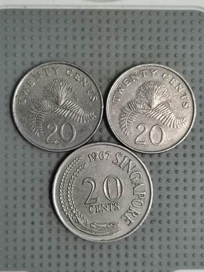 2025年第65场各国散币拍卖（总第65场）本场拍完26号发货 - 新加坡20分3枚