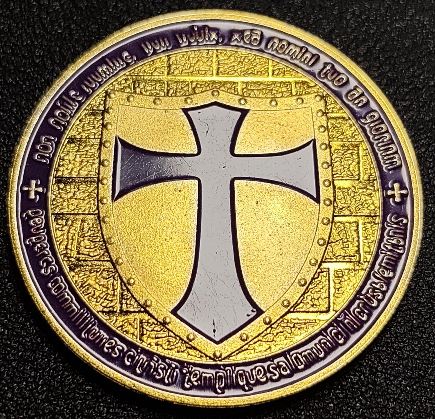 泉币菌-第54场-各国散币场 马剑圣殿骑士 金色纪念章 直径约40mm 