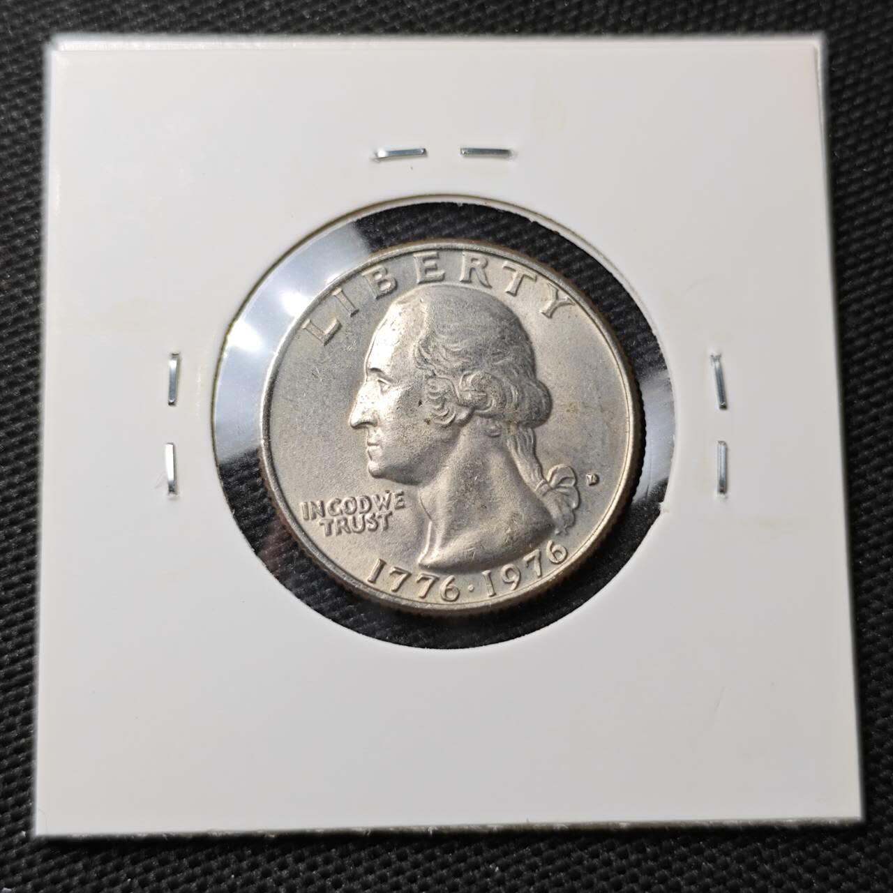 KK钱币收藏小铺 第308期 2月预留时间 周末发货  1976美国25分纪念币 好品