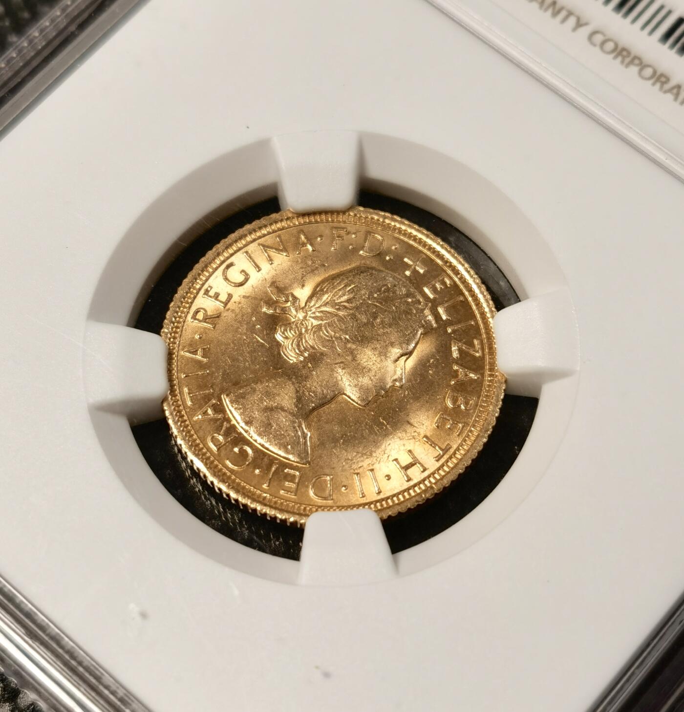 甄臻铺-世界币章拍卖（第25期），送拍享返佣金等优惠多多 NGC-MS64 英国1968年伊丽莎白二世1索维林金币