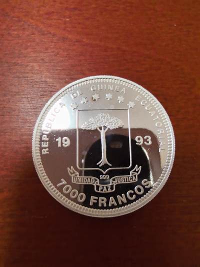 长老汇蛇年精选第二十三场拍卖 1993赤道几内亚戟龙7000法郎彩色精制银币