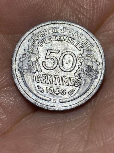 2025年第六十八场(总第九十四场）外国好品散币(免佣金) - 法国🇫🇷1946年50生丁(B标，博蒙莱罗热造，仅发行3年)
