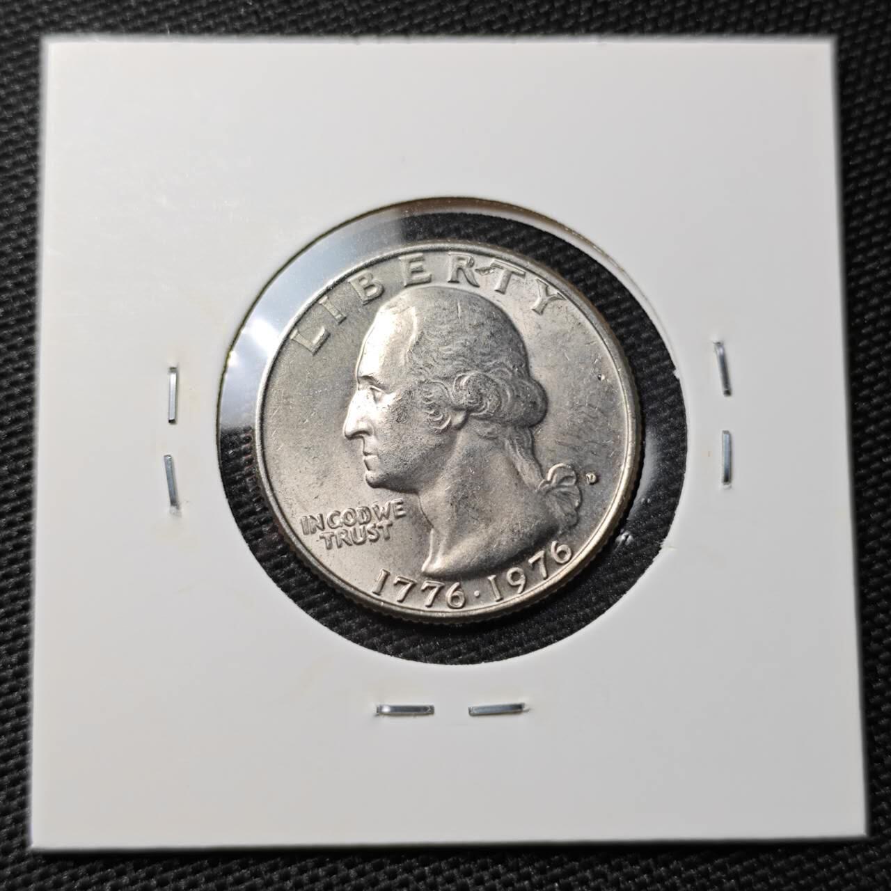 KK钱币收藏小铺 第308期 2月预留时间 周末发货 1976美国25分 建国200周年纪念币