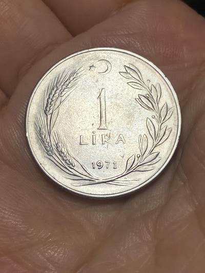 2025年第六十八场(总第九十四场）外国好品散币(免佣金) - 土耳其🇹🇷1971年1里拉(第五套第三版，不锈钢材质7g)
