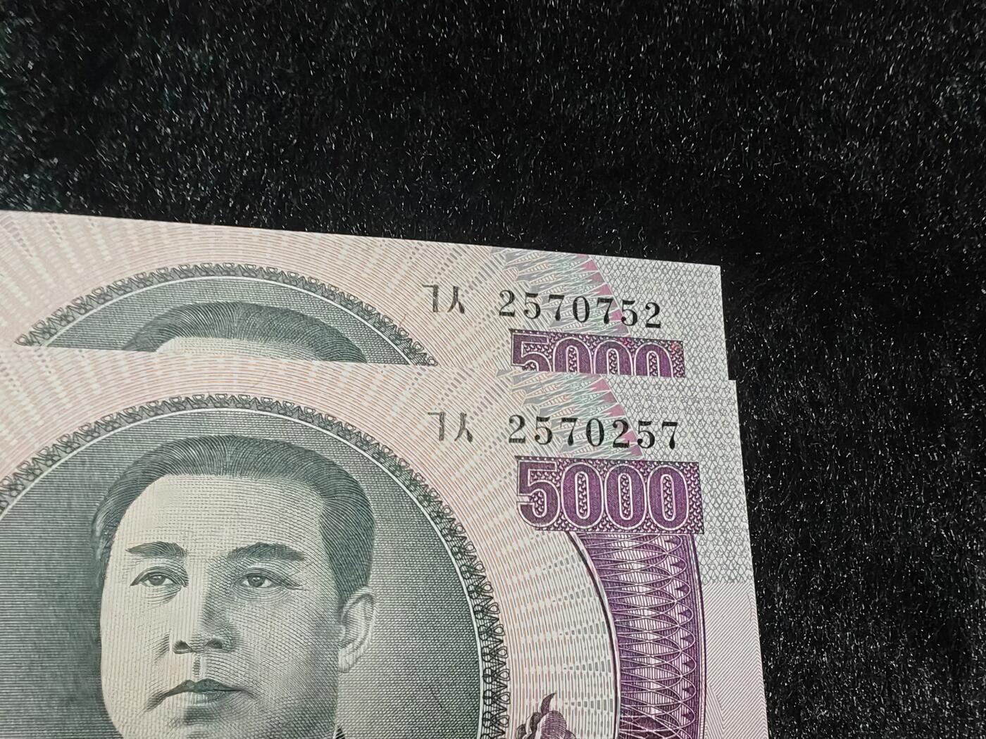 朝鲜06年5000元7码对称号两张