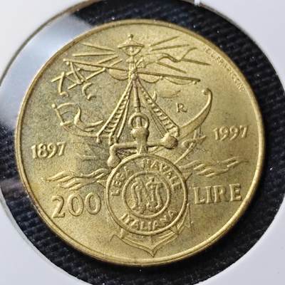 KK钱币收藏小铺 第308期 2月预留时间 周末发货 - 1997意大利200里拉 纪念币 好品