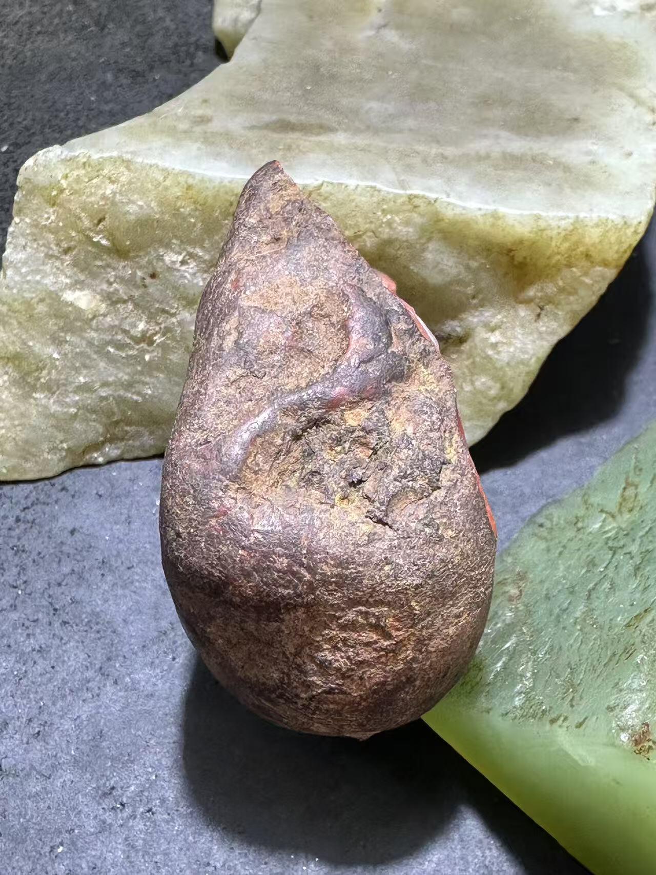 精美川料铁皮开窗料柿子红荔枝冻南红玛瑙原石一颗