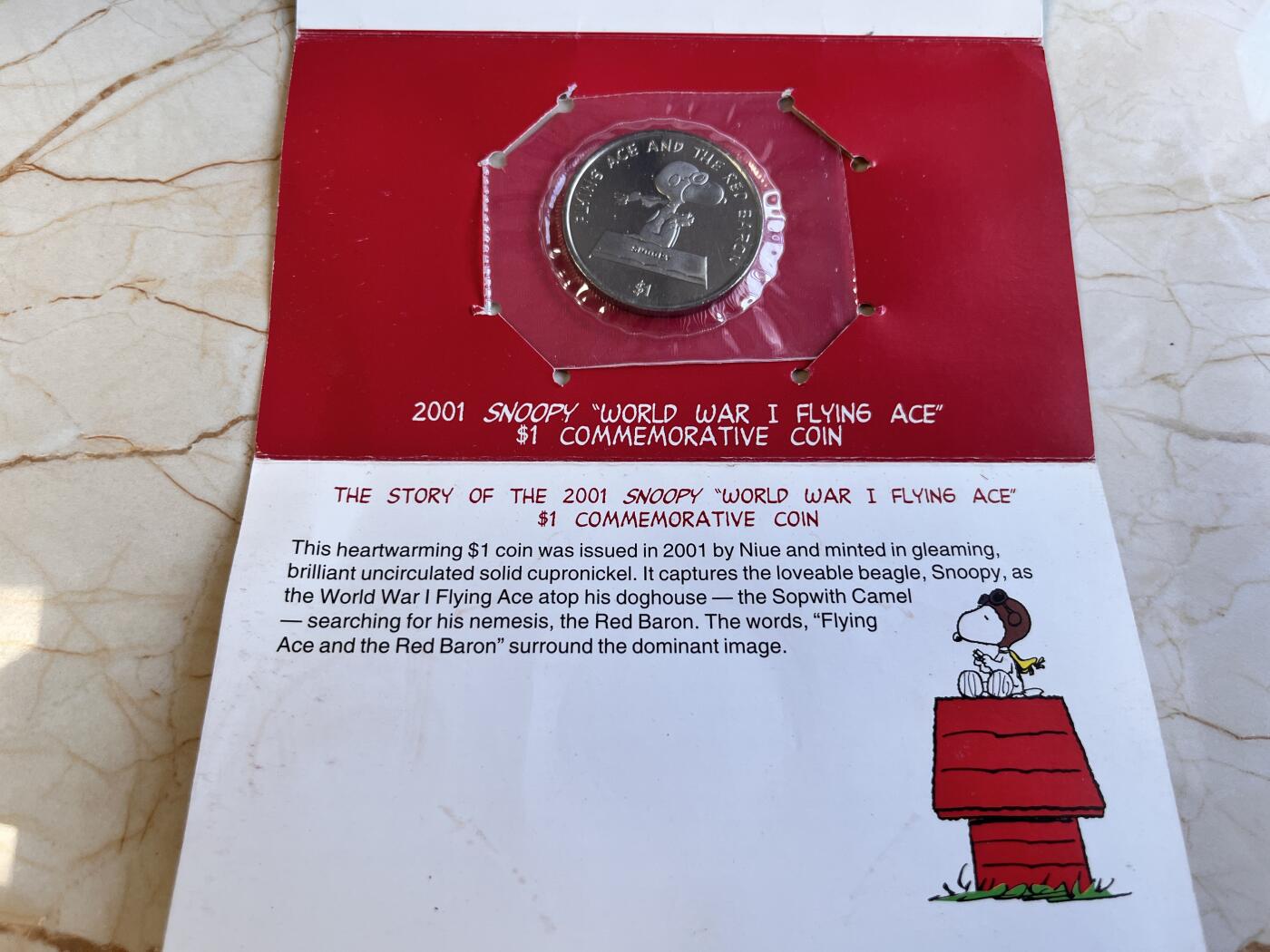 第166期拍卖【长期征集拍品】 卡装纽埃2001年史努比纪念币