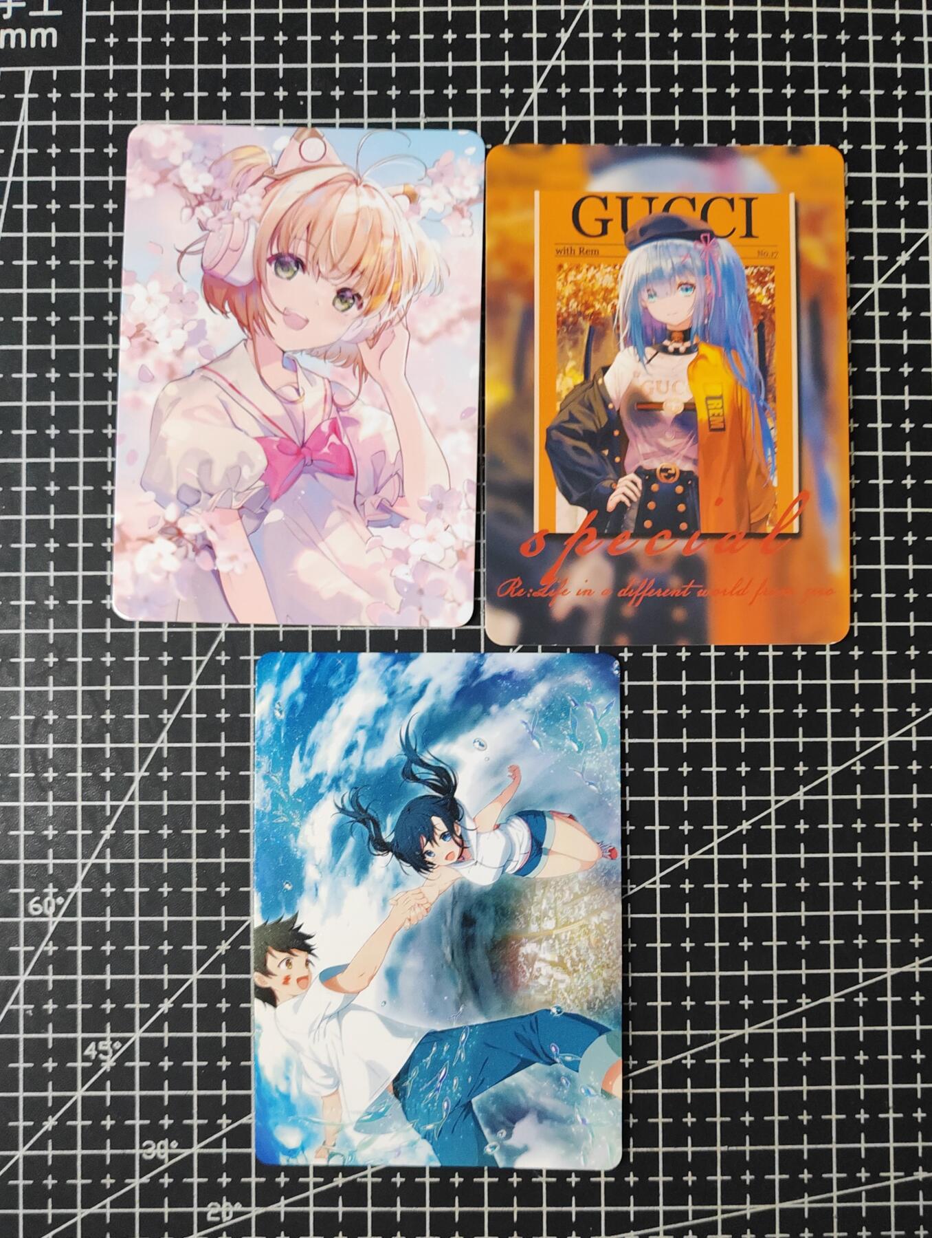 铃鹿第五期（提示一：自制卡难免瑕疵，可能存在撞角爆边等出厂瑕疵，介意慎拍；提示二：参拍请慎重，跑单押金不退的）） 动漫彩闪单卡3张