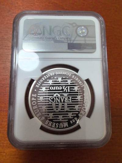 长老汇蛇年精选第二十三场拍卖 1996 法国中国骑士1.5欧/10法郎双币精制银币，NGC PF69UC，七枚并列冠军之一，1.5万枚