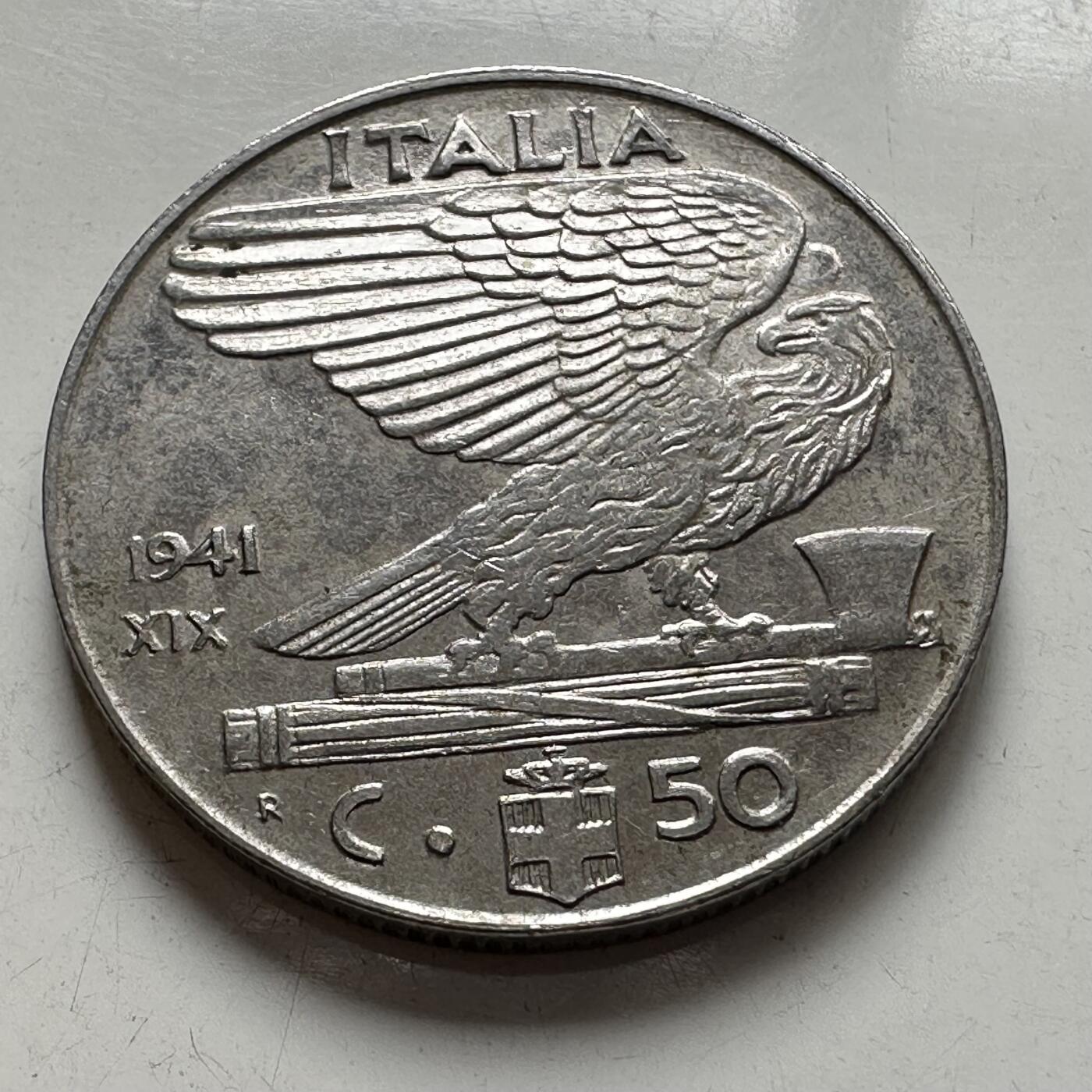 🌹外币初藏🌹🐯2025年第77场  每周二四六晚8️⃣点 接代拍 意大利1941年50分