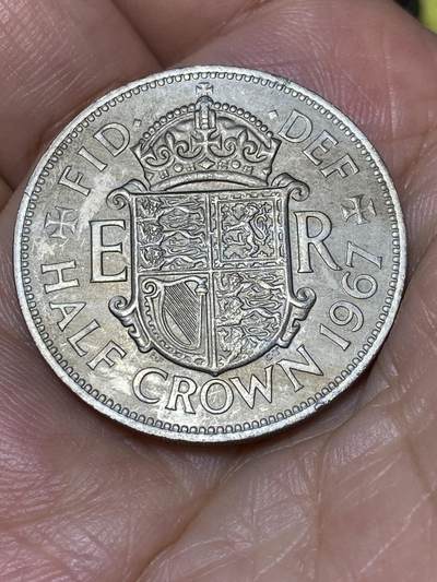 2025年第六十七场(总第九十三场）外国好品散币(免佣金) - 好品–英国🇬🇧1967年半克朗大币(伊丽莎白二世青年桂冠，普制币关门年)