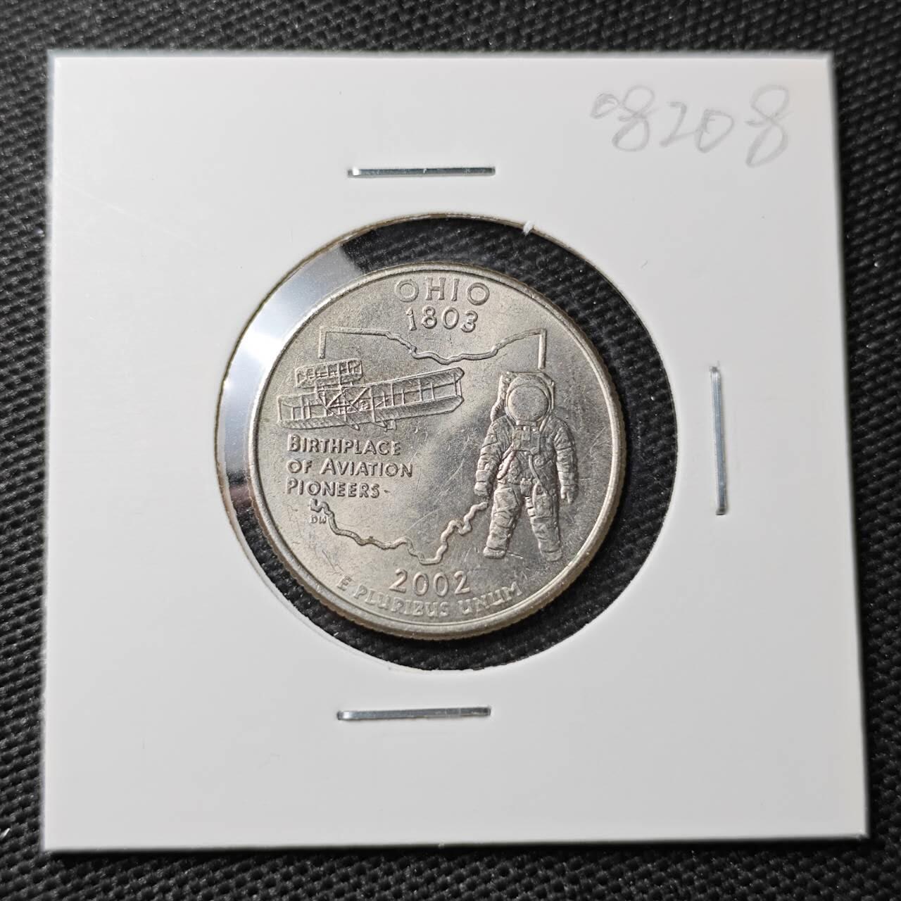 KK钱币收藏小铺 第308期 2月预留时间 周末发货 2002美国25分 纪念币 好品