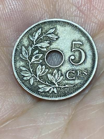 2025年第六十八场(总第九十四场）外国好品散币(免佣金) - 比利时🇧🇪1928年5分(阿尔贝一世时期，法语版)