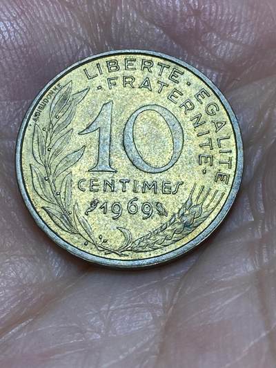 2025年第六十八场(总第九十四场）外国好品散币(免佣金) - 法国🇫🇷1969年10生丁(猫头鹰标)