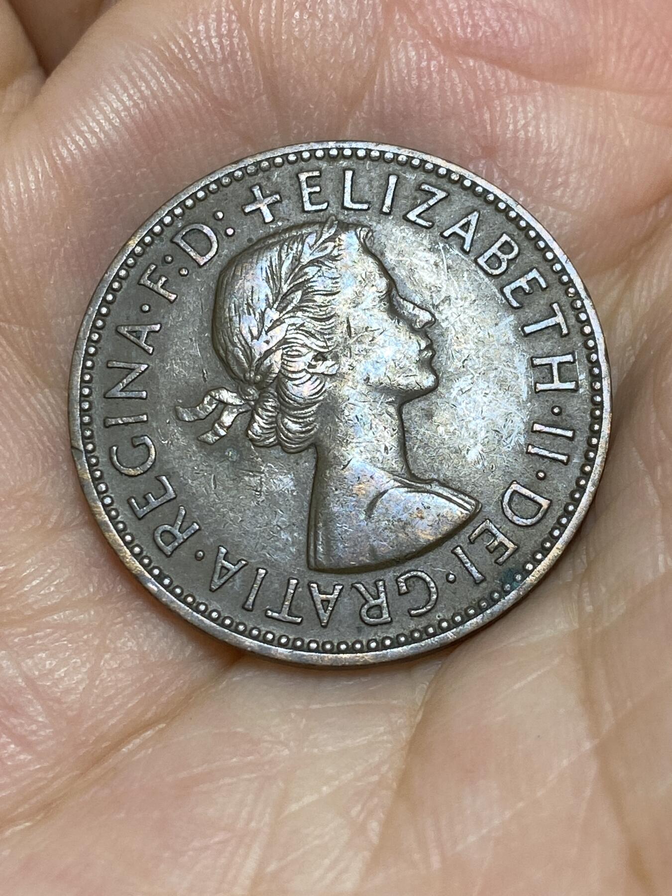 2025年第六十七场(总第九十三场）外国好品散币(免佣金) 英国🇬🇧1956年半便士(伊丽莎白二世青年桂冠)