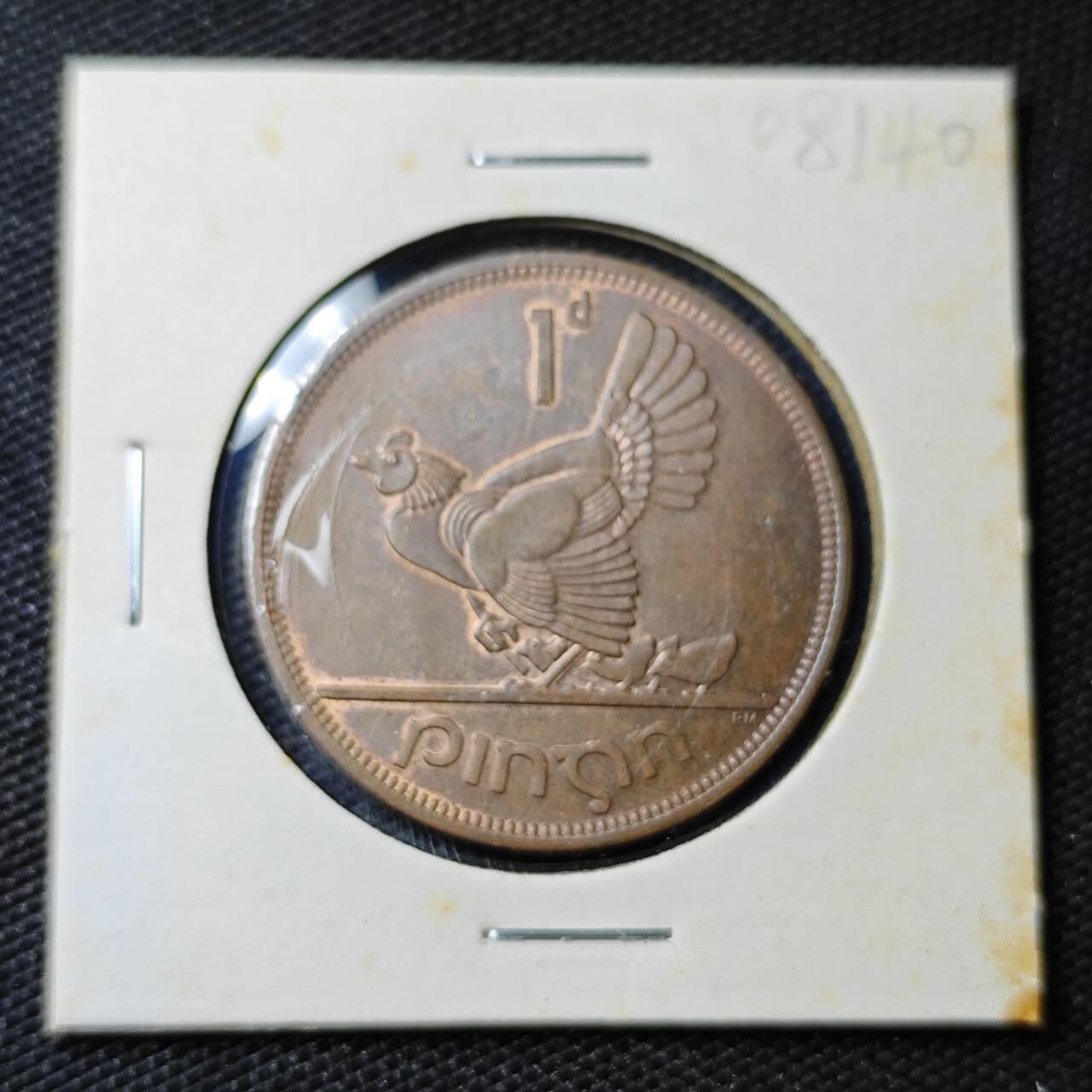 KK钱币收藏小铺 第308期 2月预留时间 周末发货  1968爱尔兰1便士 母鸡铜币