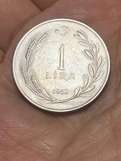 2025年第六十八场(总第九十四场）外国好品散币(免佣金) - 土耳其🇹🇷1962年1里拉(第五套第二版，合金钢材质8g)