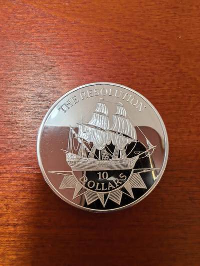 长老汇蛇年精选第二十三场拍卖 1992纽埃库克船长的决心号10元精制银币，1盎司925银