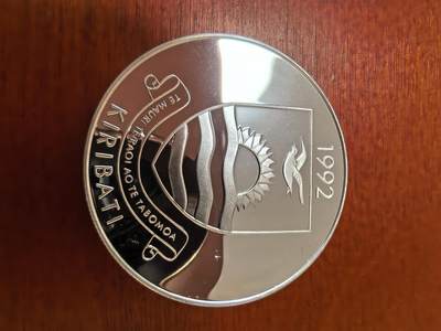 长老汇蛇年精选第二十三场拍卖 1992基里巴斯巴塞罗那奥运会帆船20元精制银币，1盎司925银