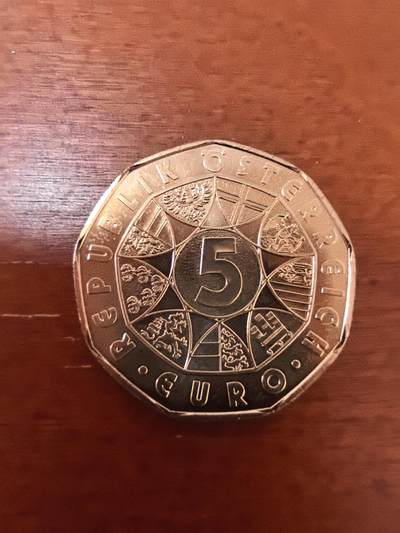 长老汇蛇年精选第二十三场拍卖 2013奥地利UNESCO国际水域合作年水域生物5欧元9边形铜币