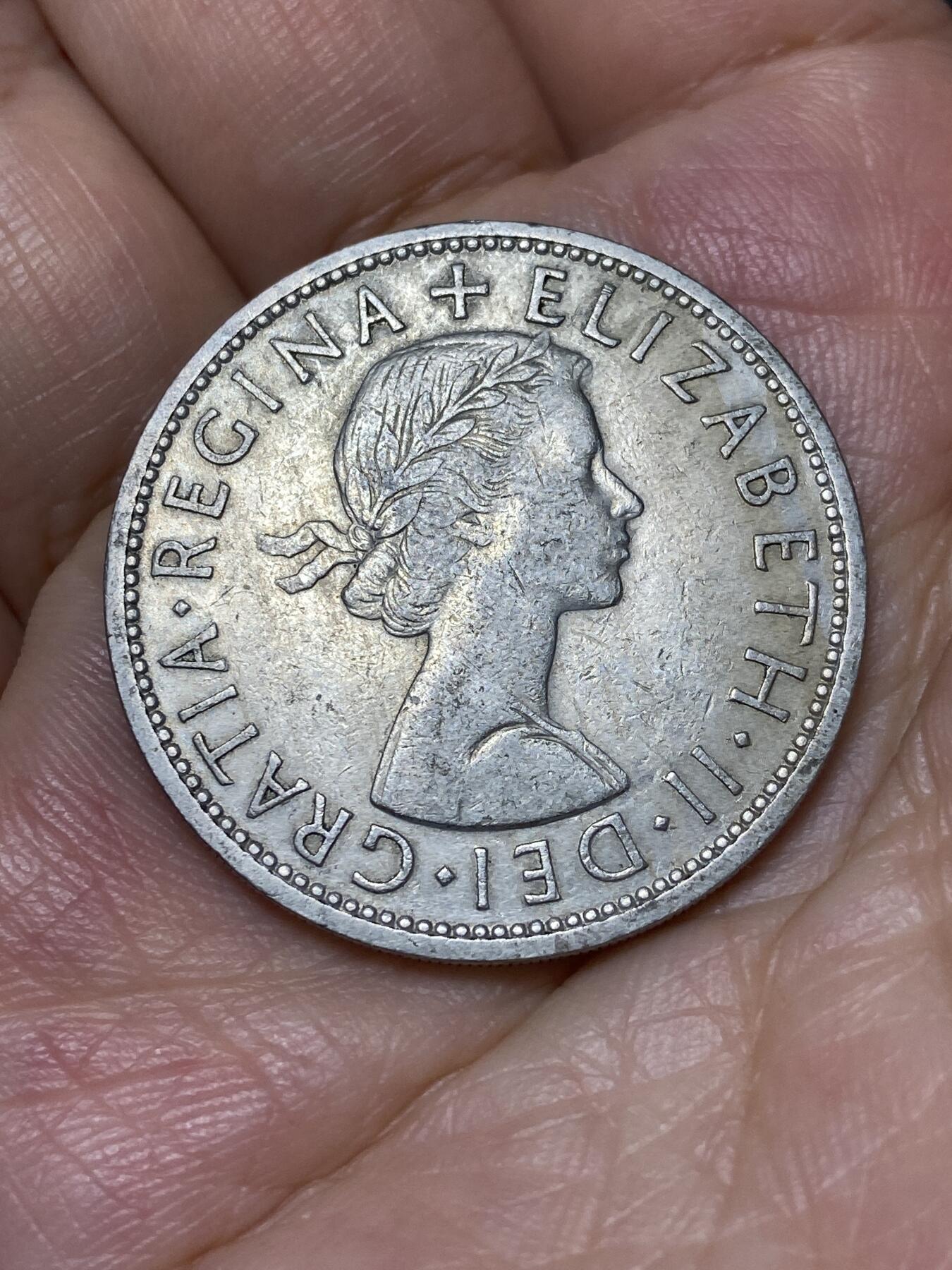 2025年第六十七场(总第九十三场）外国好品散币(免佣金) 英国🇬🇧1956年半克朗大币(伊丽莎白二世青年桂冠)