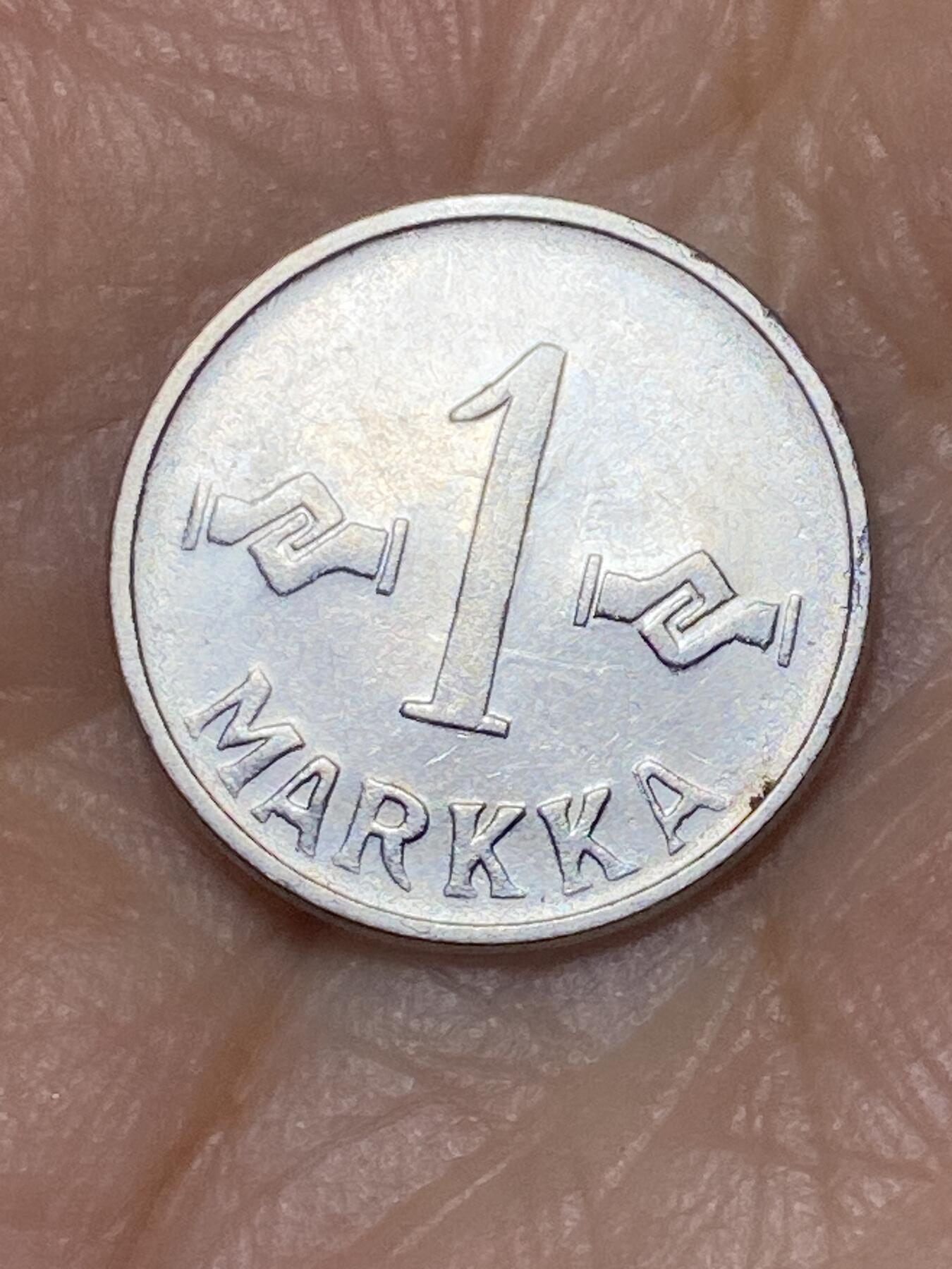 2025年第六十七场(总第九十三场）外国好品散币(免佣金) 少见好品–芬兰🇫🇮1955年1马克(镀镍铁材质)