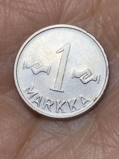 2025年第六十七场(总第九十三场）外国好品散币(免佣金) - 少见好品–芬兰🇫🇮1955年1马克(镀镍铁材质)
