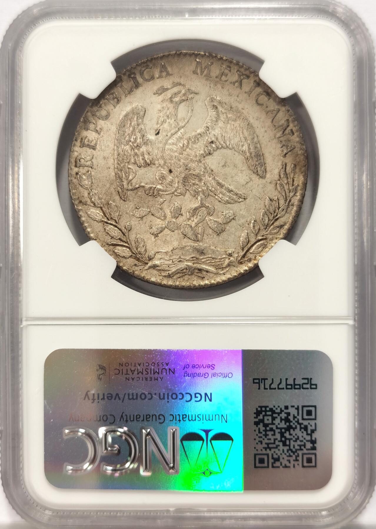 博洋堂世界钱币拍卖第131期（全场包邮） NGC UNC 墨西哥1885年GO RR花边鹰洋8R，黄油老包浆