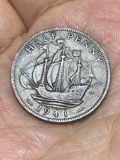 2025年第六十八场(总第九十四场）外国好品散币(免佣金) - 英国🇬🇧1941年半便士(乔治六世第一版，印度皇帝加字版)