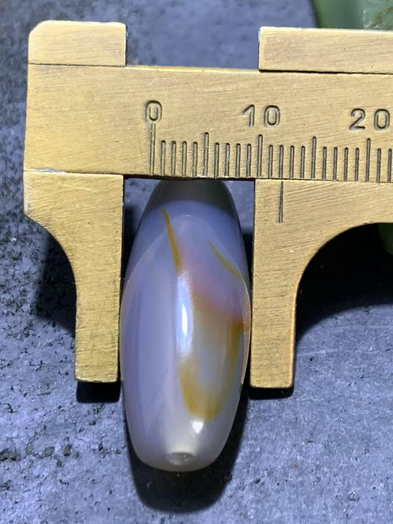 五行补金必备！天然高玉化巴西玛瑙桶珠一颗，单颗精品文玩珠宝