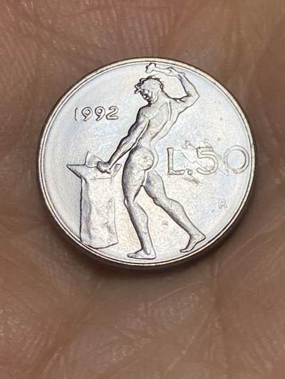 2025年第六十七场(总第九十三场）外国好品散币(免佣金) - 意大利🇮🇹1992年50里拉(缩小尺寸版)