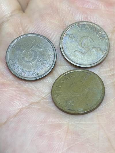2025年第六十七场(总第九十三场）外国好品散币(免佣金) - 芬兰🇫🇮3枚：1970年、1972年、1973年5盆尼