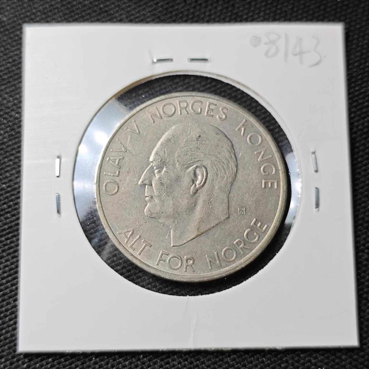 KK钱币收藏小铺 第308期 2月预留时间 周末发货 1973挪威5克郎 