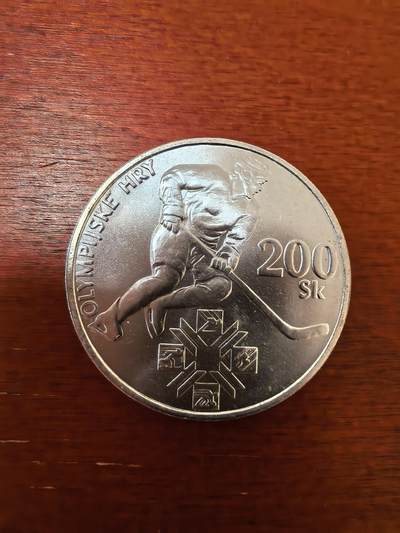 长老汇蛇年精选第二十三场拍卖 - 1994斯洛伐克冬季奥运会冰球200克朗银币