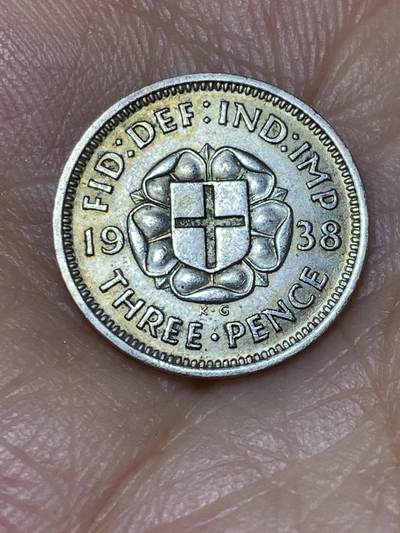 2025年第六十七场(总第九十三场）外国好品散币(免佣金) - 好品–英国🇬🇧1938年3便士银币(乔治六世第一版)